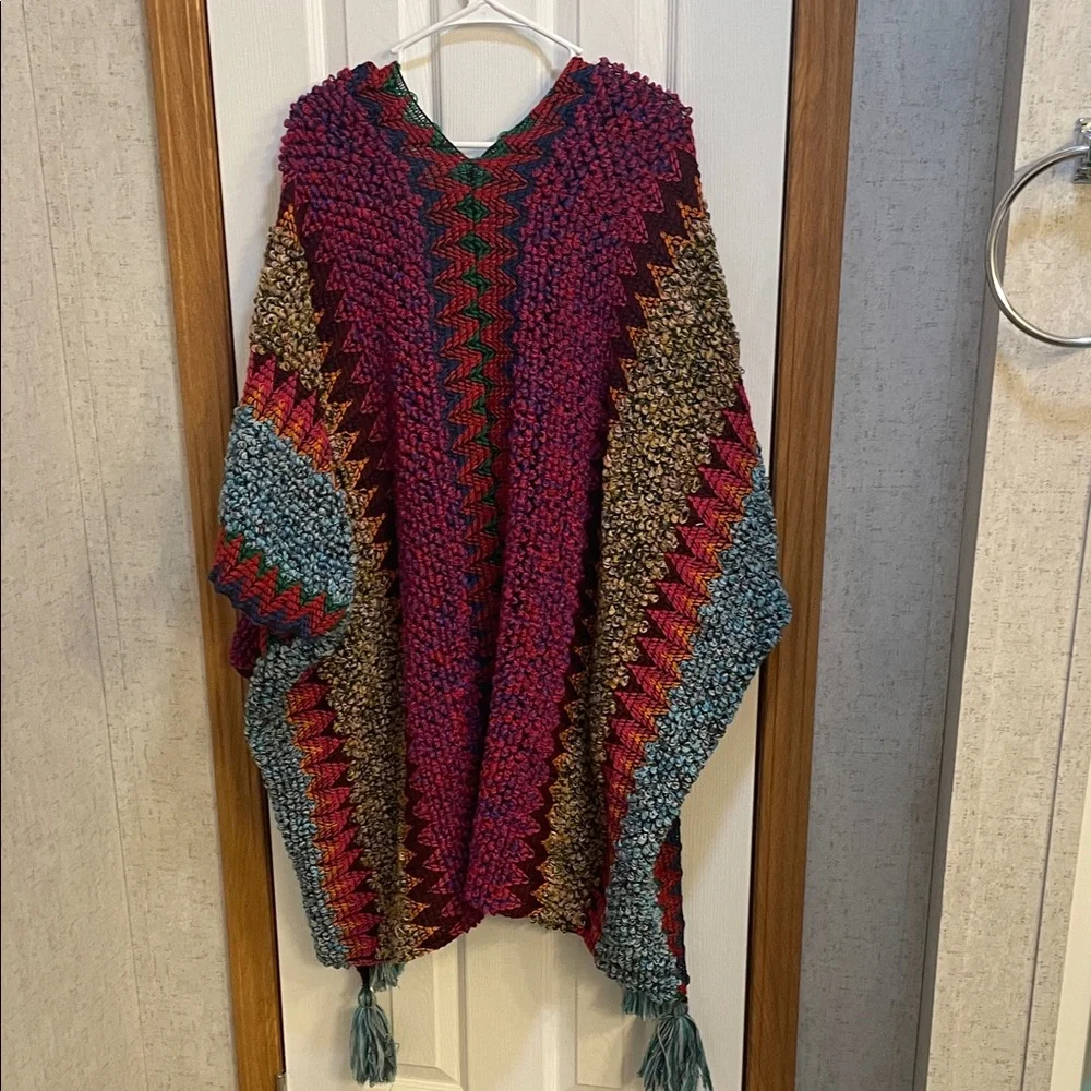 Multicolor Knit Women's Ruana - Picture 4 of 4